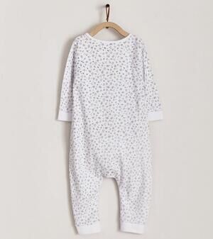 NEW BABYCOTTONS kid's leaves footless pajamas in white